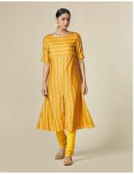 Cotton Silk Printed Slim Fit Long Kurta