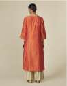 Embroidered Round Neck Cotton Silk Long Kurta thumb 2