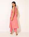 Ladies Pink Cotton Kurta thumb 1