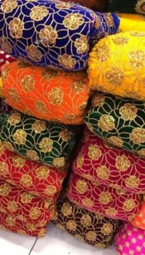 Butta Embroidered Velvet Fabric