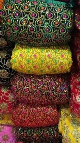 Designer Embroidered Velvet Fabric