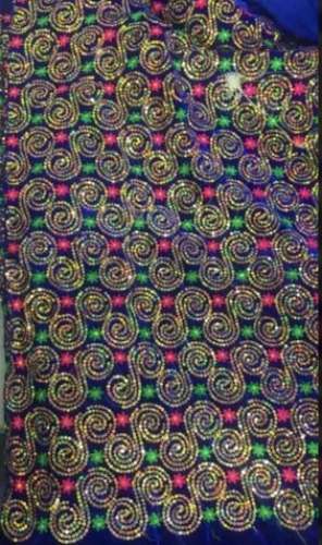 Thread Embroidered Velvet Fabric by Brijmohanlal Nandkishore