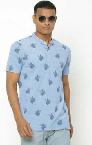 Mens Printed Collar Neck T shirt 