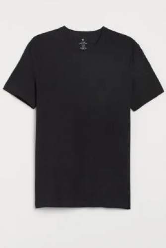 Plain Black Round Neck T shirt  by Fabro Fashion