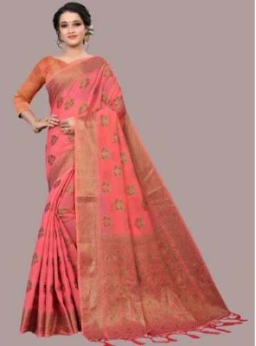  Cotton Jacquard Zari Border Sarees