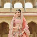 Buy Peach Bridal Embroidery Lehenga Choli