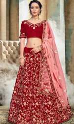 Buy Red Heavy Embroidery Lehenga Choli
