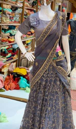 New Grey Embroidery Lehenga Choli For Women by Suflam Saree