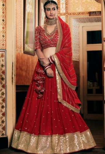 Buy New Collection Red Embroidery Lehenga Choli by Rangeela Rajasthan