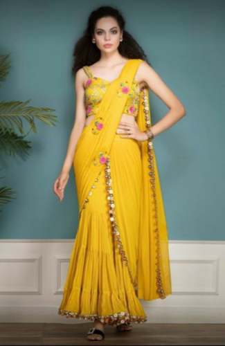 Buy Yellow Printed Crop Top Lehenga Choli