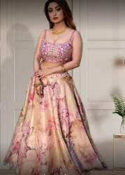 New Arrival Organza Printed Lehenga Choli