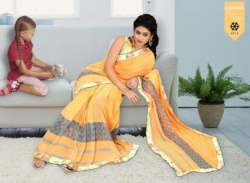 New Arrival Printed Yellow Saree At Wholesale