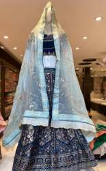 Heavy Embroidery Blue Lehenga Choli For Women