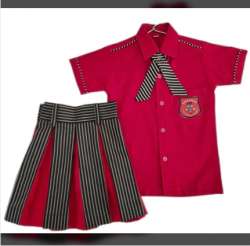 Polyester, Cotton Kids Girls School Uniforms