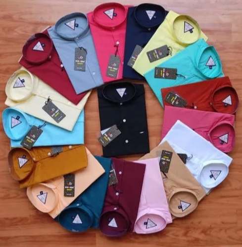 Cotton Plain Round Neck Men shirts 