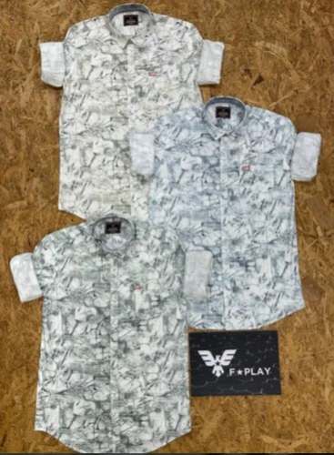  Twill Lycra Floral Print Men Shirts  by Geeraa lifestyle INC