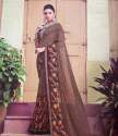 New Collection Brown Georgette Printed Saree