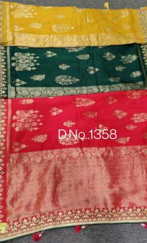 New Multi Color Banarasi Saree At Wholesale Price