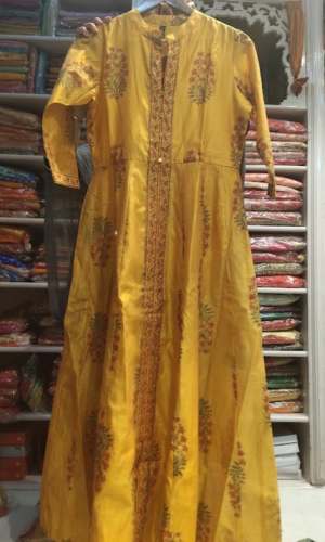 New Collection Yellow Long Kurti For Women by Saheli Saree Ghar