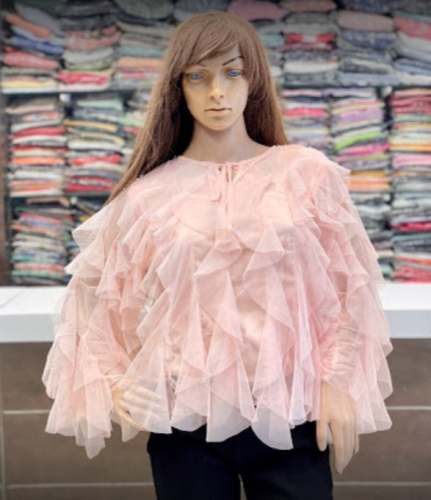 Buy Baby Pink Ruffle Top At Wholesale Price by Albeli Fashion