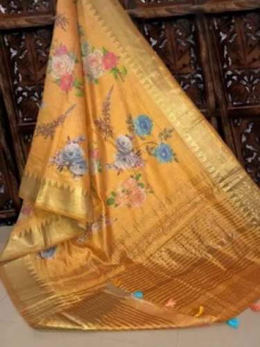 Buy Assam Silk Saree With Digital Print For Women by Bansi Fab