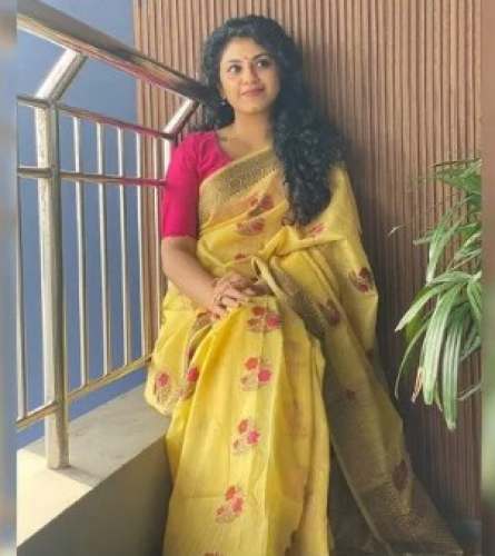 Buy Linen Cotton Meena Saree For Women