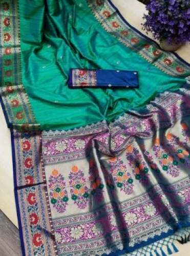 Buy Pure Khicha Silk Saree For Women by Bansi Fab