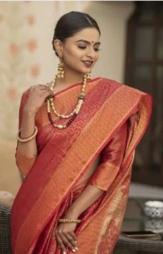 Buy Soft Silk Zari Border Saree For Women by Bansi Fab