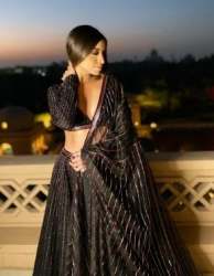 Buy Georgette Designer Black Lehenga Choli 