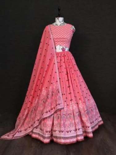Buy New Collection Printed Pink Lehenga Choli by Grootinn