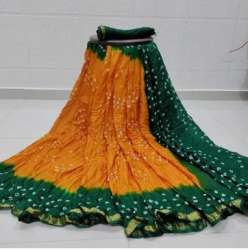 New Color Multi Color Bandhani Saree For Women
