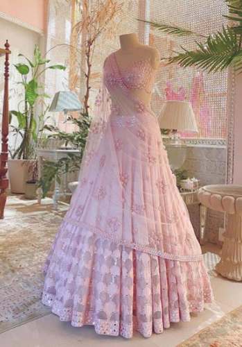 Buy Baby Pink Embroidery Lehenga Choli For Women by New Rajarani Fancy House