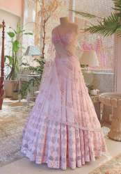 Buy Baby Pink Embroidery Lehenga Choli For Women