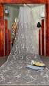Butterfly Net Sequence Grey Saree  thumb 6