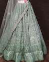 Glitter Zari Dusty Color Semi Stitched Lehenga  thumb 1