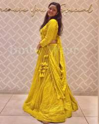 Haldi Special Sequence Embroidered Yellow Lengha 