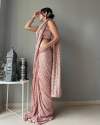 Party Wear Georgette Sequence Work Saree thumb 7