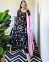 Pretty Black Sequence Work Georgette Gown thumb 1