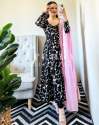 Pretty Black Sequence Work Georgette Gown thumb 2