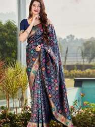 Soft Banarasi Weaving Megh Saree 