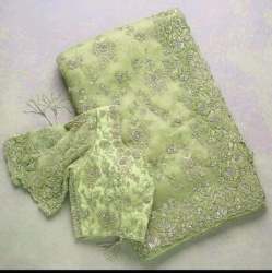 Wedding Wear Organza Cording Work Saree 