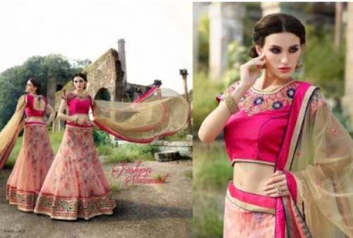 Designer Pink and Cream Lehenga Choli by City First Choice