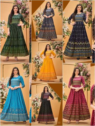 Creta Long Rayon Print Gown 