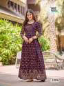 Fancy Long Anarkali Rayon printed Gown Kurti