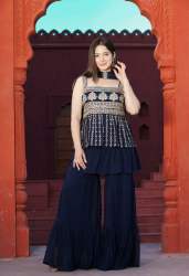 Festival Season Georgette Embroidered Sharara Suit