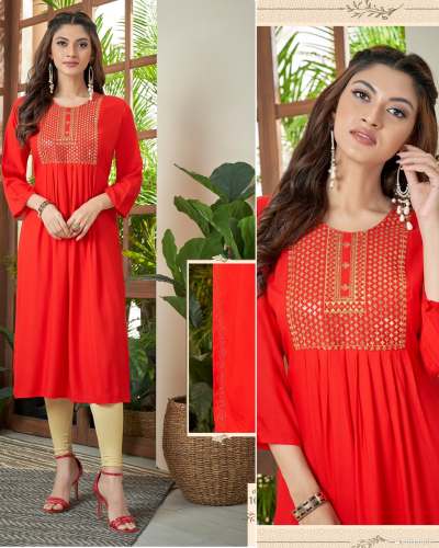Nayra vol 1 Jari Embroidery Rayon Kurti 