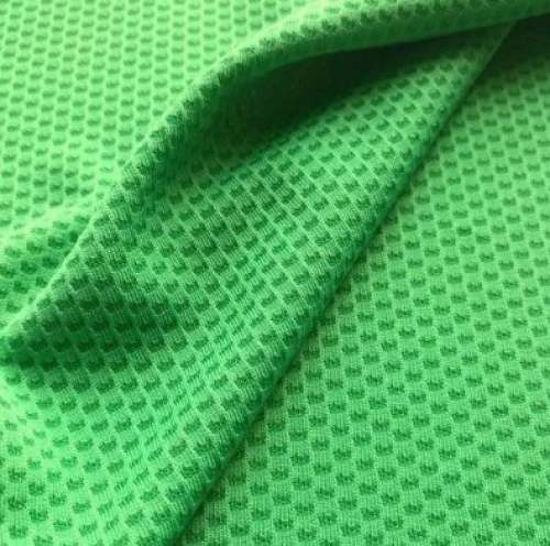 Green Polyester Double Jersey Knitted Fabric by RADHIKA FABRICS