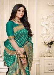 Buy Elegant Green Banarasi Silk Saree 