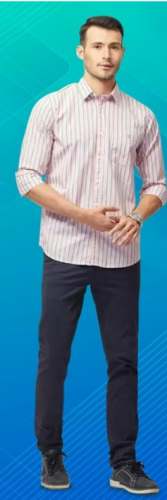 Formal Wear Lining Design Men Shirt  by Vaishali Saree