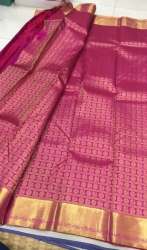 Exclusive Purple Silk Saree with Golden Border 